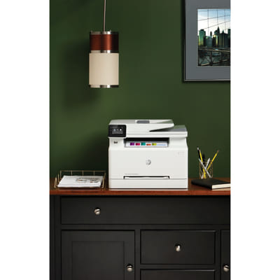 HP Color LaserJet Pro Imprimante multifonction M283fdw, Impression, copie, scan, fax, Impression USB en façade; Numérisation vers e-mail; Impression recto-verso; Chargeur automatique de documents déroulé de 50 feuilles