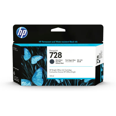 HP 728 130-ml Matte Black DesignJet Ink Cartridge standard yield Original Black Matte ink cartridge