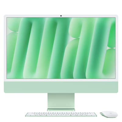 آبل iMac آبل M M4 59.7 سم (23.5") 4480 x 2520 بكسل كمبيوتر كل في واحد 16 جيجابايت 512 جيجابايت SSD macOS Sequoia واي فاي 6E (802.11ax) أخضر