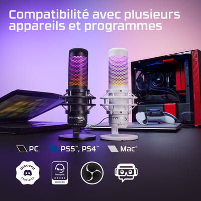 HyperX QuadCast S أبيض