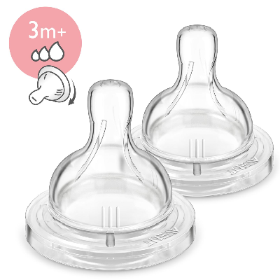 Philips AVENT Tétine Anti-colic, 2 pièces, tétine à débit variable, 3 mois et + Philips AVENT Tétine Anti-colic, 2 pièces, tétine à débit variable, 3 mois et +