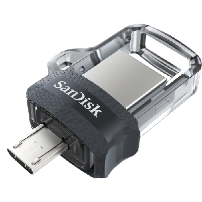 SanDisk Ultra Dual m3.0 lecteur USB flash 16 Go USB Type-A / Micro-USB 3.2 Gen 1 (3.1 Gen 1) Noir, Argent, Transparent SanDisk Ultra Dual m3.0 lecteur USB flash 16 Go USB Type-A / Micro-USB 3.2 Gen 1 (3.1 Gen 1) Noir, Argent, Transparent