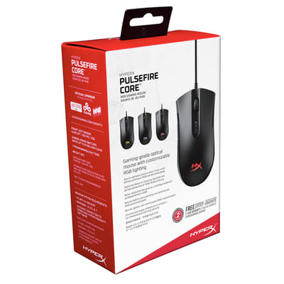 هايبر إكس Pulsefire Core فأرة مريحة للاستخدام باليدين USB نوع A ضوئية 6200 DPI