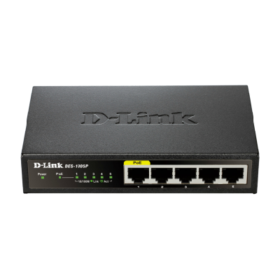 D-Link DES-1005P commutateur réseau Non-géré Connexion Ethernet, supportant l'alimentation via ce port (PoE) Noir D-Link DES-1005P commutateur réseau Non-géré Connexion Ethernet, supportant l'alimentation via ce port (PoE) Noir
