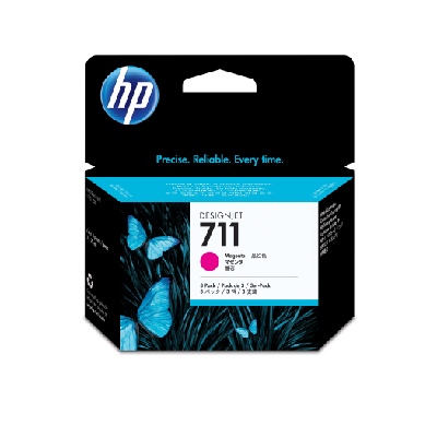 HP 711 pack de 3 cartouches d'encre DesignJet magenta, 29 ml HP 711 pack de 3 cartouches d'encre DesignJet magenta, 29 ml