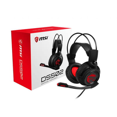 سماعة MSI DS502 سلكية للألعاب سوداء، حمراء