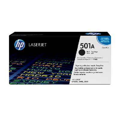 HP 501A Black Original LaserJet Toner Cartridge with ColorSphere Toner Cartouche de tonerNoir HP 501A Black Original LaserJet Toner Cartridge with ColorSphere Toner Cartouche de tonerNoir
