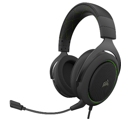 Corsair HS50 PRO STEREO Casque Avec fil Arceau Jouer Noir, Vert Corsair HS50 PRO STEREO Casque Avec fil Arceau Jouer Noir, Vert