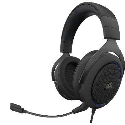 Corsair HS50 PRO STEREO Casque Arceau Noir, Bleu