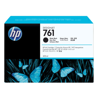 HP 761 DesignJet Matte Black Ink Cartridge, 400 ml