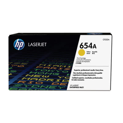 HP 654A genuine LaserJet yellow toner