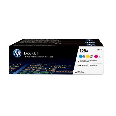 HP 128A pack de 3 toners LaserJet cyan/magenta/jaune authentiques HP 128A pack de 3 toners LaserJet cyan/magenta/jaune authentiques