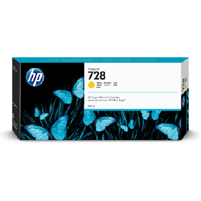 HP 728 DesignJet cartouche d'encre jaune, 300 ml HP 728 DesignJet cartouche d'encre jaune, 300 ml