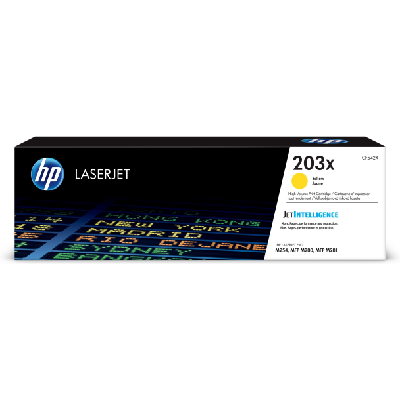 HP LaserJet Cartouche de toner grande capacité jaune authentique 203X pour (CF542X)