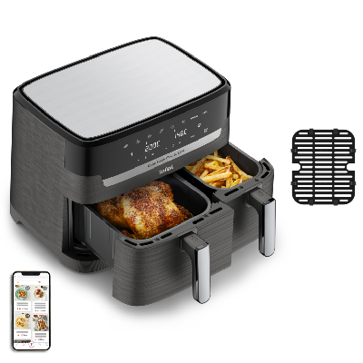 Tefal Dual Easy Fry & Grill EY905B10 friteuse Double 8,3 L Autonome 2700 W Friteuse d’air chaud Gris