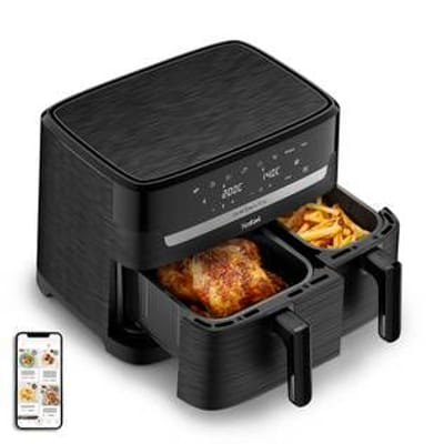 Tefal Easy Fry EY901N مزدوج 8.3 لتر مستقل 2700 واط قلاية هوائية سوداء