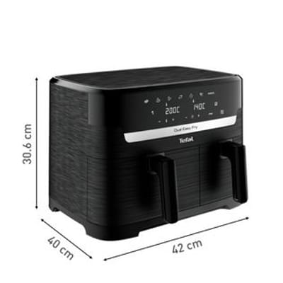 Tefal Easy Fry EY901N مزدوج 8.3 لتر مستقل 2700 واط قلاية هوائية سوداء