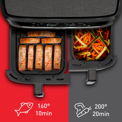 Tefal Easy Fry Dual XXL EY942HE0 friteuse Double 11 L Autonome 2020 W Friteuse d’air chaud Gris