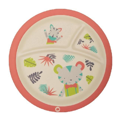 Bebe Confort – Assiette en Bambou avec compartiments – Jungle Vibes (18M +)