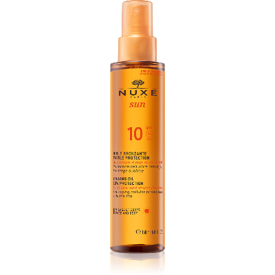 Huile Bronzante Anti-age Faible Protection Spf10 150ml Sun Visage Et Corps Nuxe