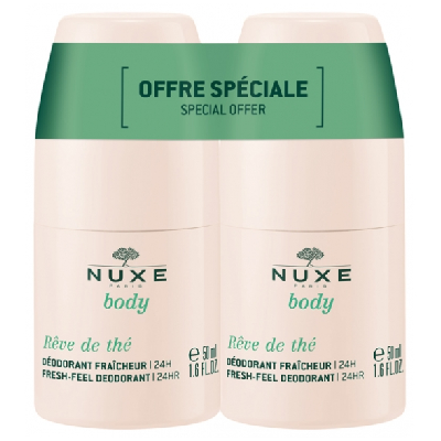 Duo Deodorant Hydratant Fraicheur 2x50ml Rêve de thé Body Nuxe
