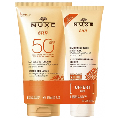 Nuxe Sun Lait Solaire Fondant SPF50 150 ml + Shampoing Douche Après-Soleil 100 ml Offert