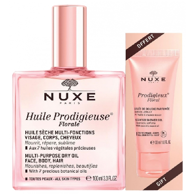 Nuxe Huile Prodigieuse Florale 100 ml + Gelée de Douche Parfumée 30 ml Offerte Nuxe Huile Prodigieuse Florale 100 ml + Gelée de Douche Parfumée 30 ml Offerte