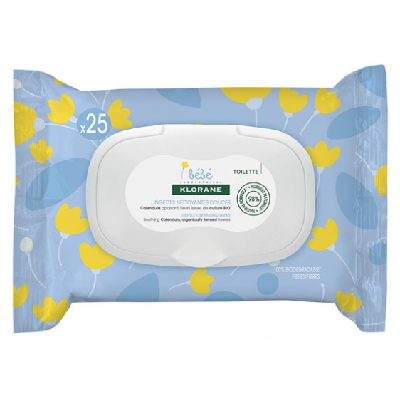 Lingettes Nettoyantes Douces 25 Unites Bébé Klorane