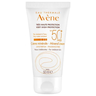 Mineral Cream Very High Protection Fragrance-Free Intolerant Skin SPF50+ 50ml Solar Avène
