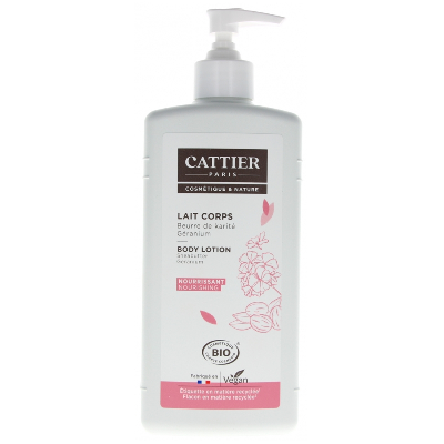 Lait Corps Nourrissant Beurre de Karité Et Geranium Bio 500ml Cattier