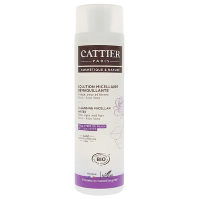 Perle D'eau Solution Micellaire Demaquillante Rose Aloe Vera Bio 300ml Cattier