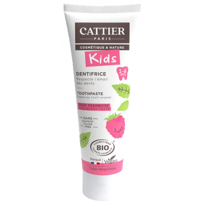 Kids Framboise 2-6 Ans Bio 50ml Dentifrice Cattier