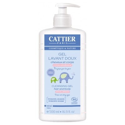 Gel Lavant Doux Hypoallergenique Corps Et Cheveux Bio 500 ml Bebe Cattier