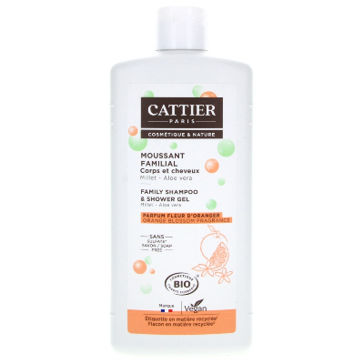 Moussant Familial Parfum Fleur D'oranger Corps Et Cheveux Bio 500ml Cattier