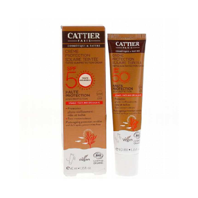Cattier Crème Protection Solaire Teintée SPF50 Bio 40 ml