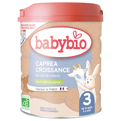 Babybio Caprea Croissance 3 au Lait de Chèvre de 10 Mois à 3 Ans Bio 800 g