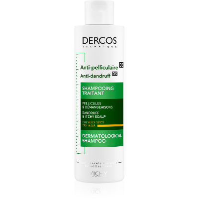 Shampooing Anti-pelliculaire Traitant Pellicules et Démangeaisons 200ml Dercos Cheveux secs Vichy Shampooing Anti-pelliculaire Traitant Pellicules et Démangeaisons 200ml Dercos Cheveux secs Vichy