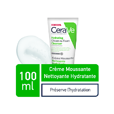 CeraVe Crème Moussante Nettoyante Hydratante Peau Normale à Sèche | 100ml CeraVe Crème Moussante Nettoyante Hydratante Peau Normale à Sèche | 100ml