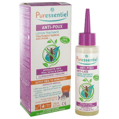 Traitement Complet Lotion + Peigne 100 ml Anti-Poux Puressentiel Traitement Complet Lotion + Peigne 100 ml Anti-Poux Puressentiel