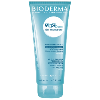 Gel Douche Moussant Doux 200ml Abcderm Bébé et Enfant Bonne Tolérance Bioderma