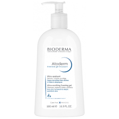 Gel Moussant Visage et Corps 500ml Atoderm Peaux Atopiques Bioderma