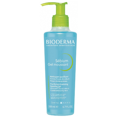 Gel nettoyant 200ml Sebium Peaux grasses Gel moussant Bioderma Gel nettoyant 200ml Sebium Peaux grasses Gel moussant Bioderma