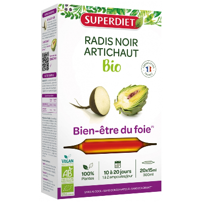 Radis Noir Artichaut Bien-etre Du Foie 20 Ampoules Superdiet Radis Noir Artichaut Bien-etre Du Foie 20 Ampoules Superdiet