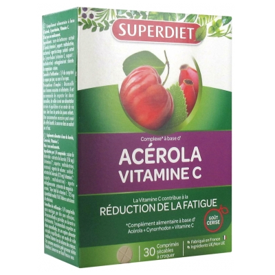 Superdiet Acérola Vitamine C 30 Comprimés Sécables