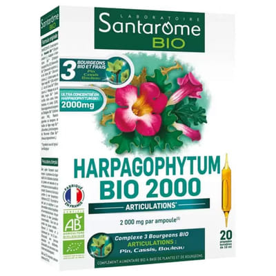 Organic Harpagophytum 2000 20 ampoules Joint Pain Santarome