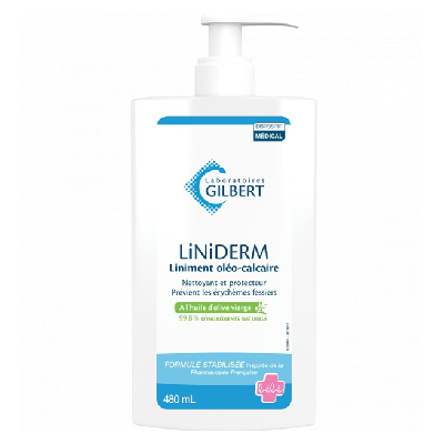 GILBERT LINIDERM LINIMENT OLEO CALCAIRE STABILISE POMPE 480ML GILBERT LINIDERM LINIMENT OLEO CALCAIRE STABILISE POMPE 480ML