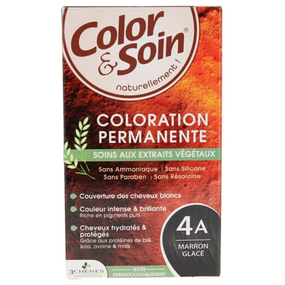 3 Chênes Color & Soin صبغة شعر دائمة 4A - بني مثلج 60 مل