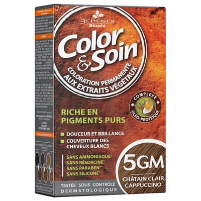 3 Chênes Color & Care Permanent Hair Color Light Chestnut 5GM
