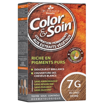 3 Chênes Color & Care Permanent Hair Color 7G - Golden Blonde 60ml