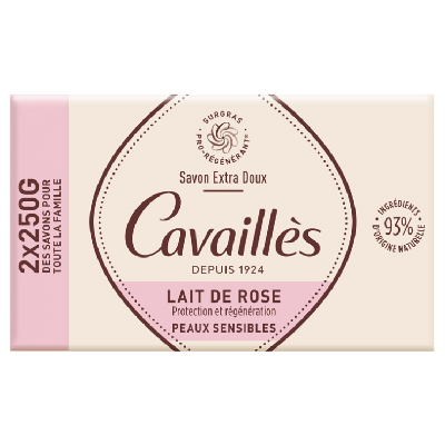 Rogé Cavaillès Savon Extra Doux Lait de Rose Lot de 2 x 250 g